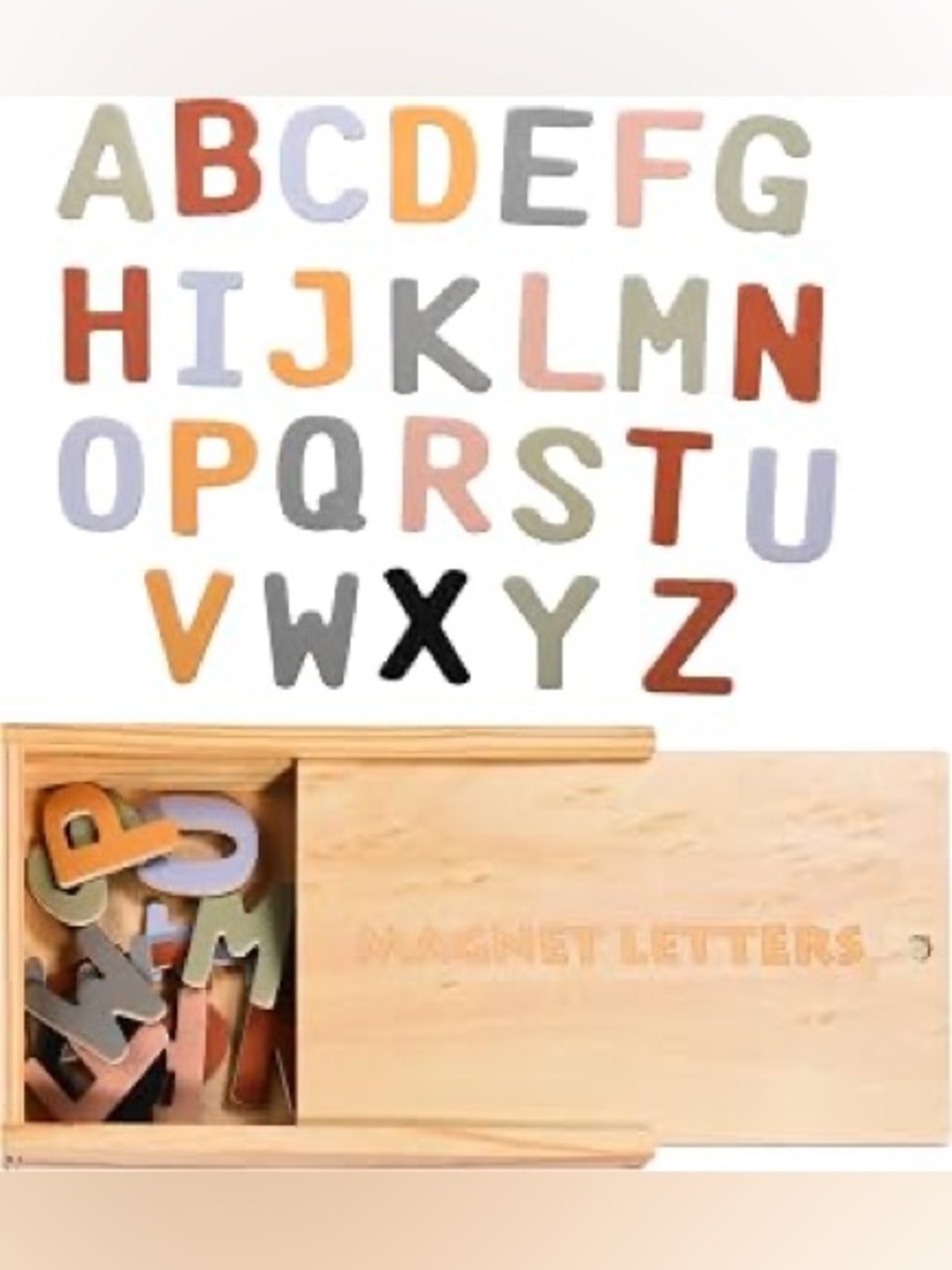 Wooden Magnetic Alphabet Letters - Multicolor Kids Learning Set